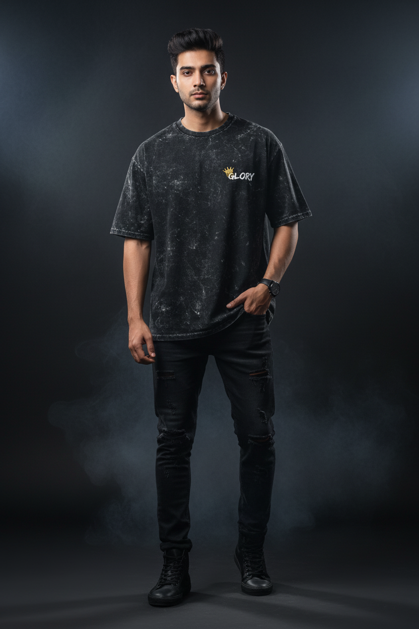 Black Acid Wash Front