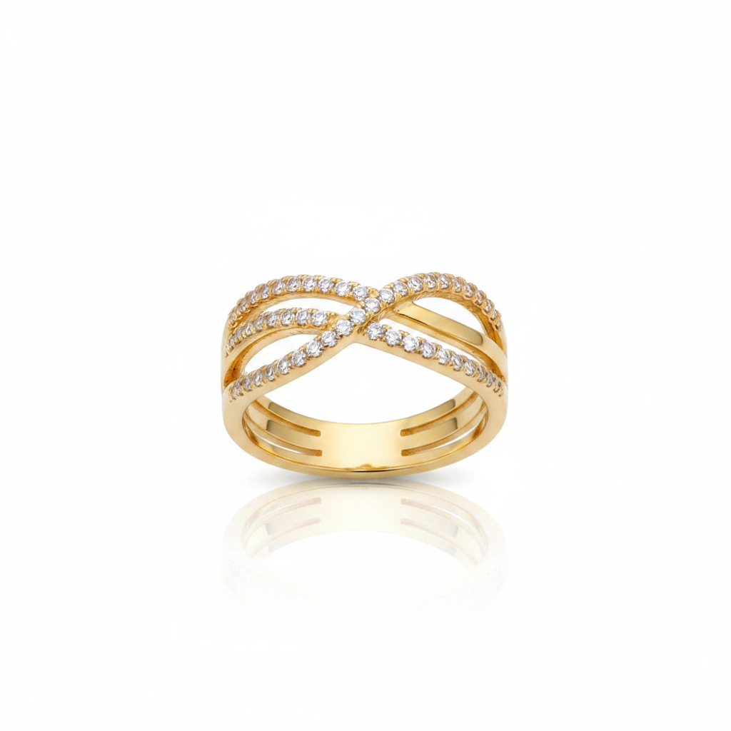 Gold Multi-Layer Crystal Ring