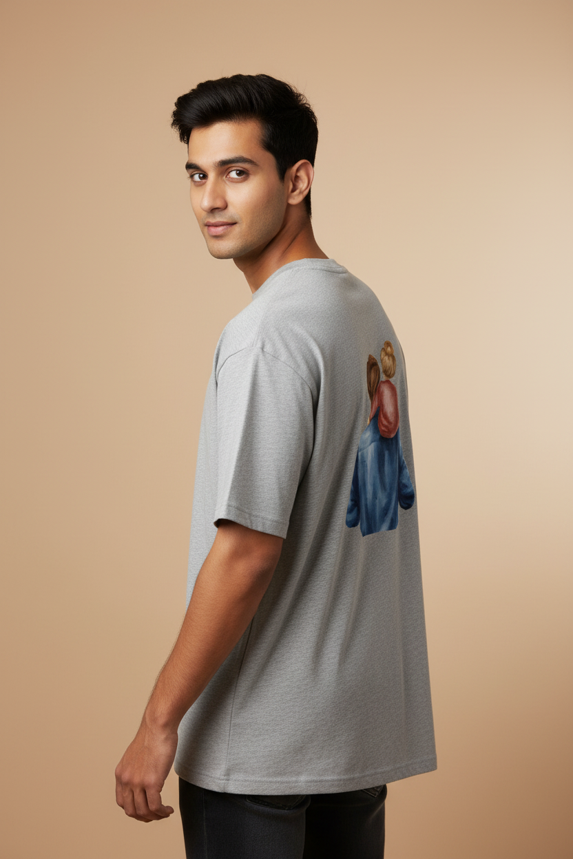 Grey Melange Back - Father's Day Oversized