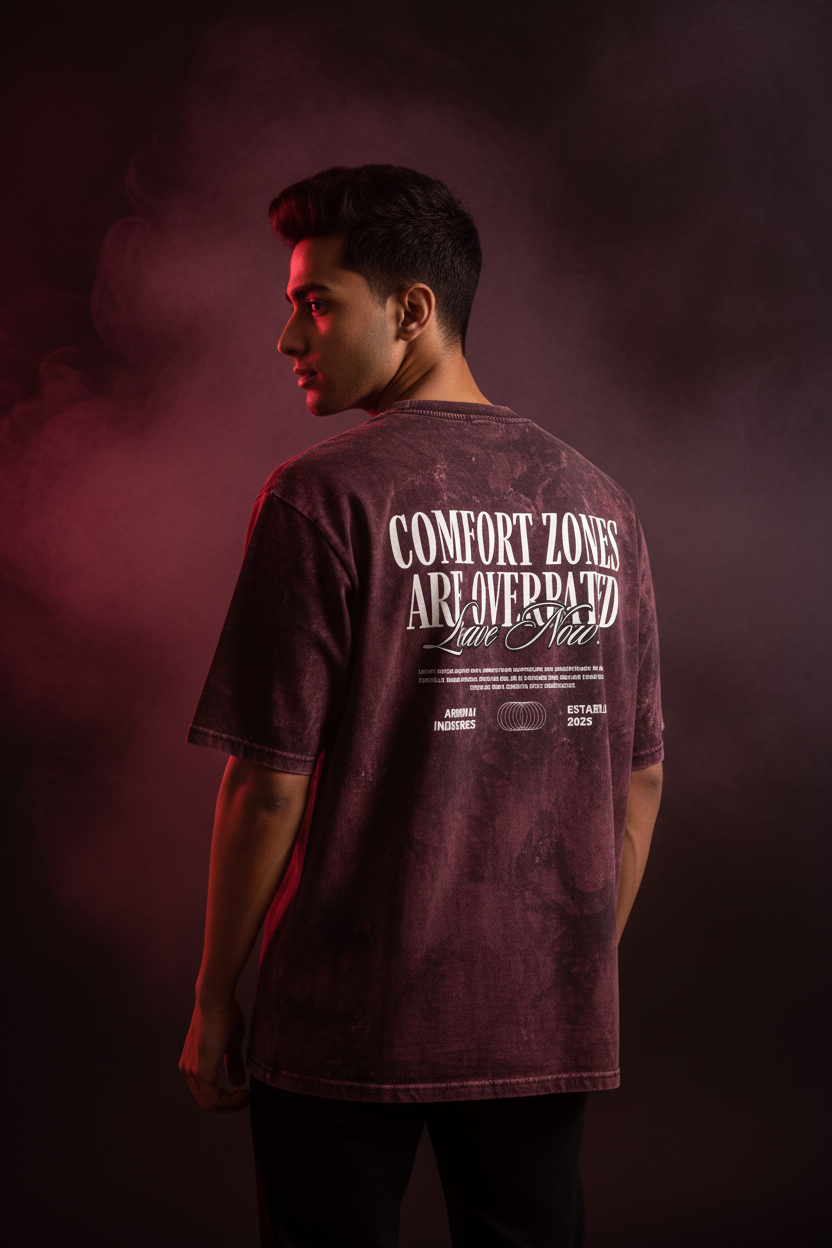Maroon Acid Wash Back