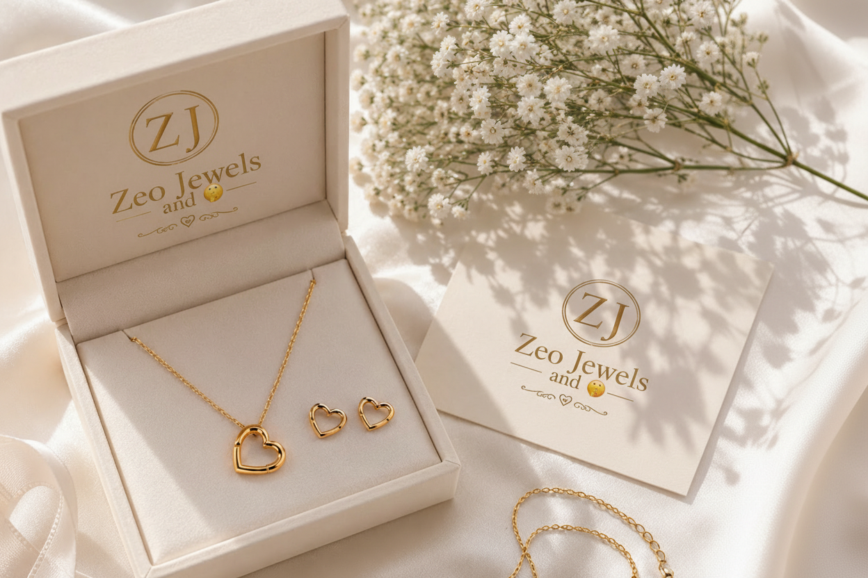 Heart Chain & Earrings Set ✨