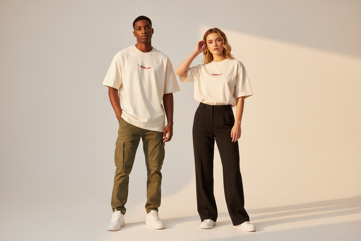 Unisex Oversized T-Shirt Off White - Male & Female